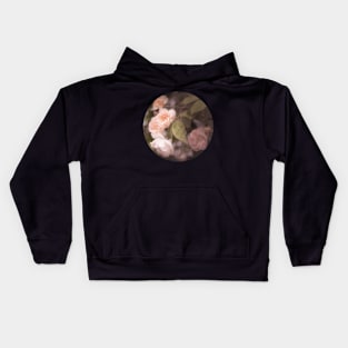 Peach Vintage Roses Circle Sticker Kids Hoodie